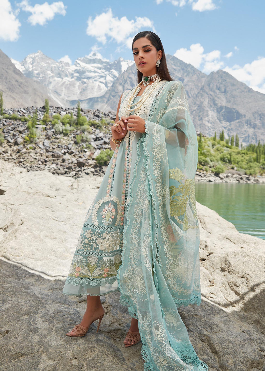 CRIMSON | Chikkankari Affair | UNSTITCHED LAWN EID 3PC COLLECTION (SYT-522)