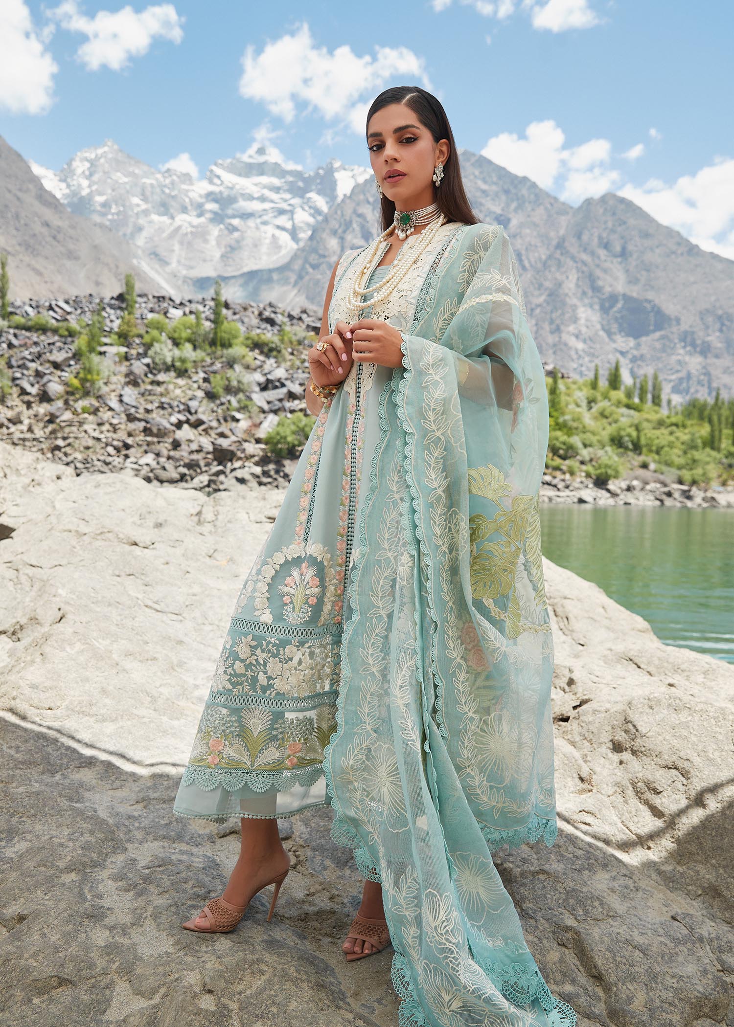 CRIMSON | Chikkankari Affair | UNSTITCHED LAWN EID 3PC COLLECTION (SYT-522)