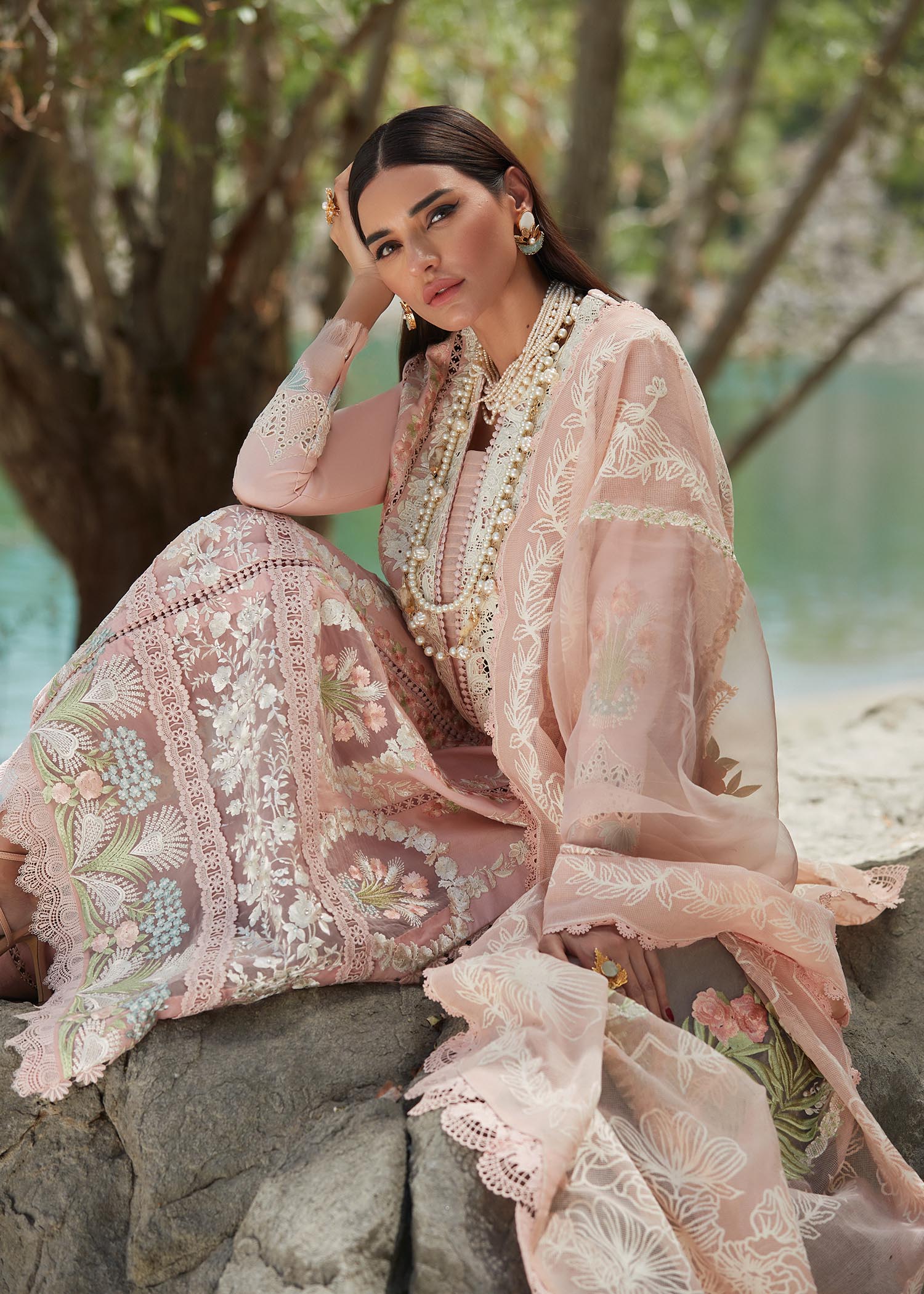 CRIMSON | Chikkankari Affair | UNSTITCHED LAWN EID 3PC COLLECTION (SYT-521)