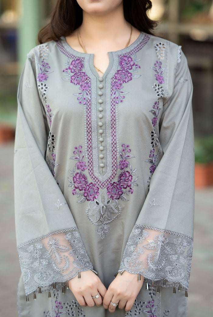 LIBAAS | GREY | UNSTITCHED LAWN 3PC (SYT-513)