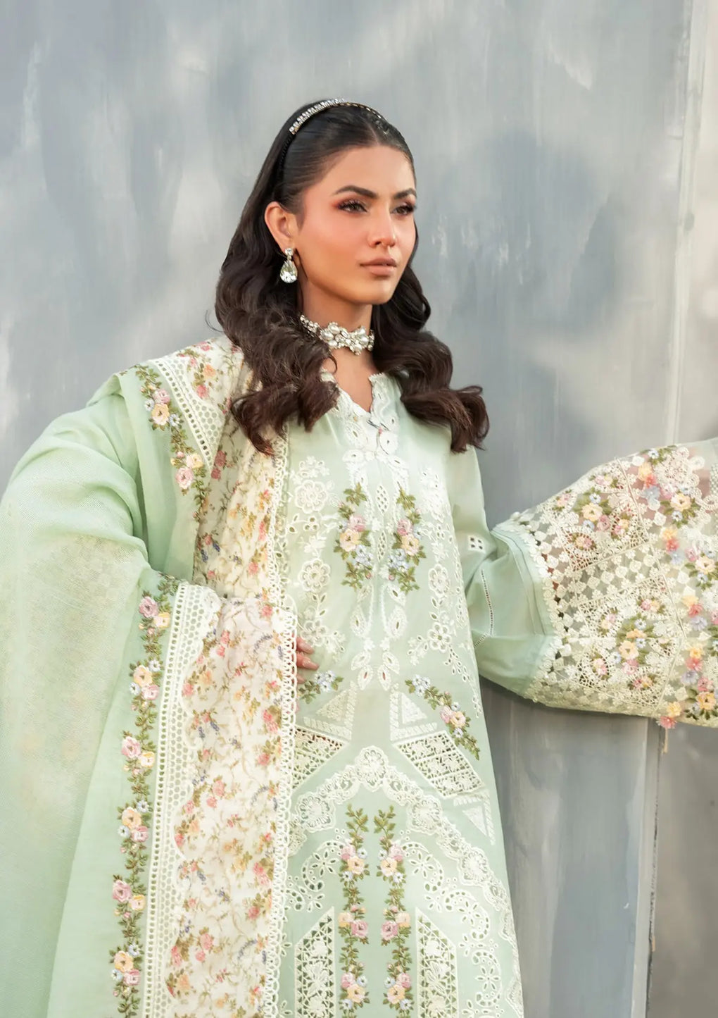 ELAF | FROSTEL | MINT GREEN | UNSTITCHED LAWN 3PC (SYT-537)