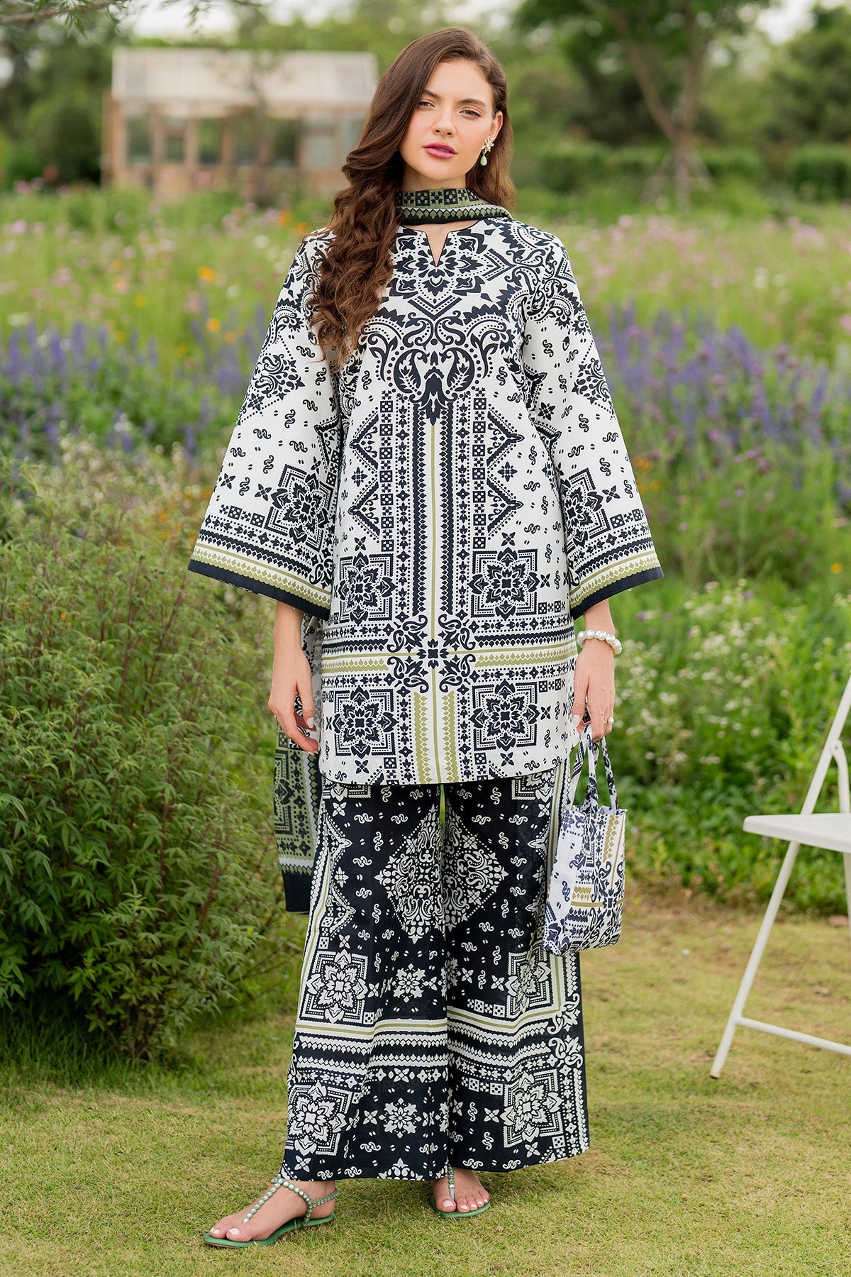 JAZMIN - 3PC Unstitched Printed Viscose Shirt with Printed Dupatta and Printed Trouser