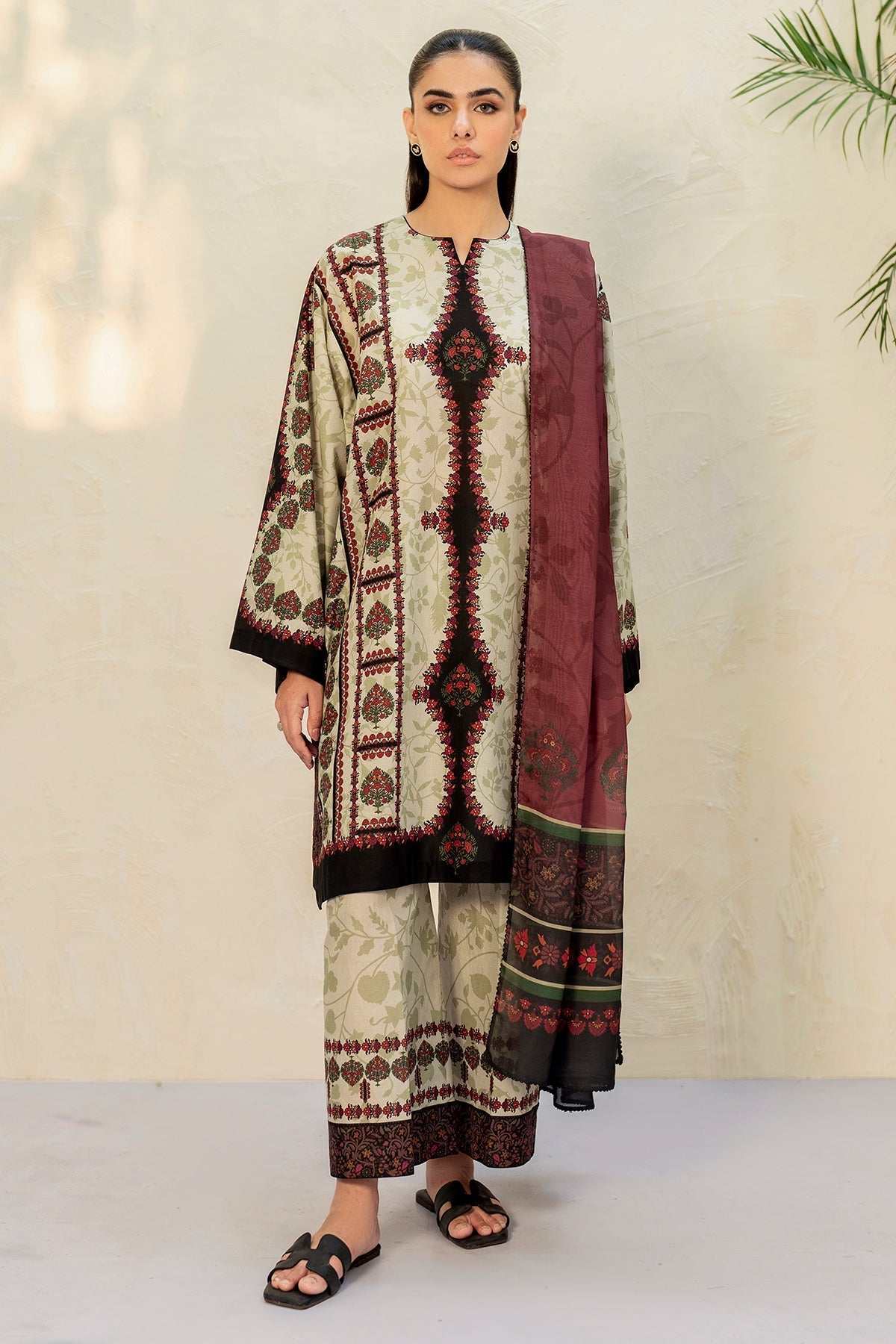 JAZMIN - 3PC Unstitched Printed Viscose Shirt with Printed Dupatta and Printed Trouser