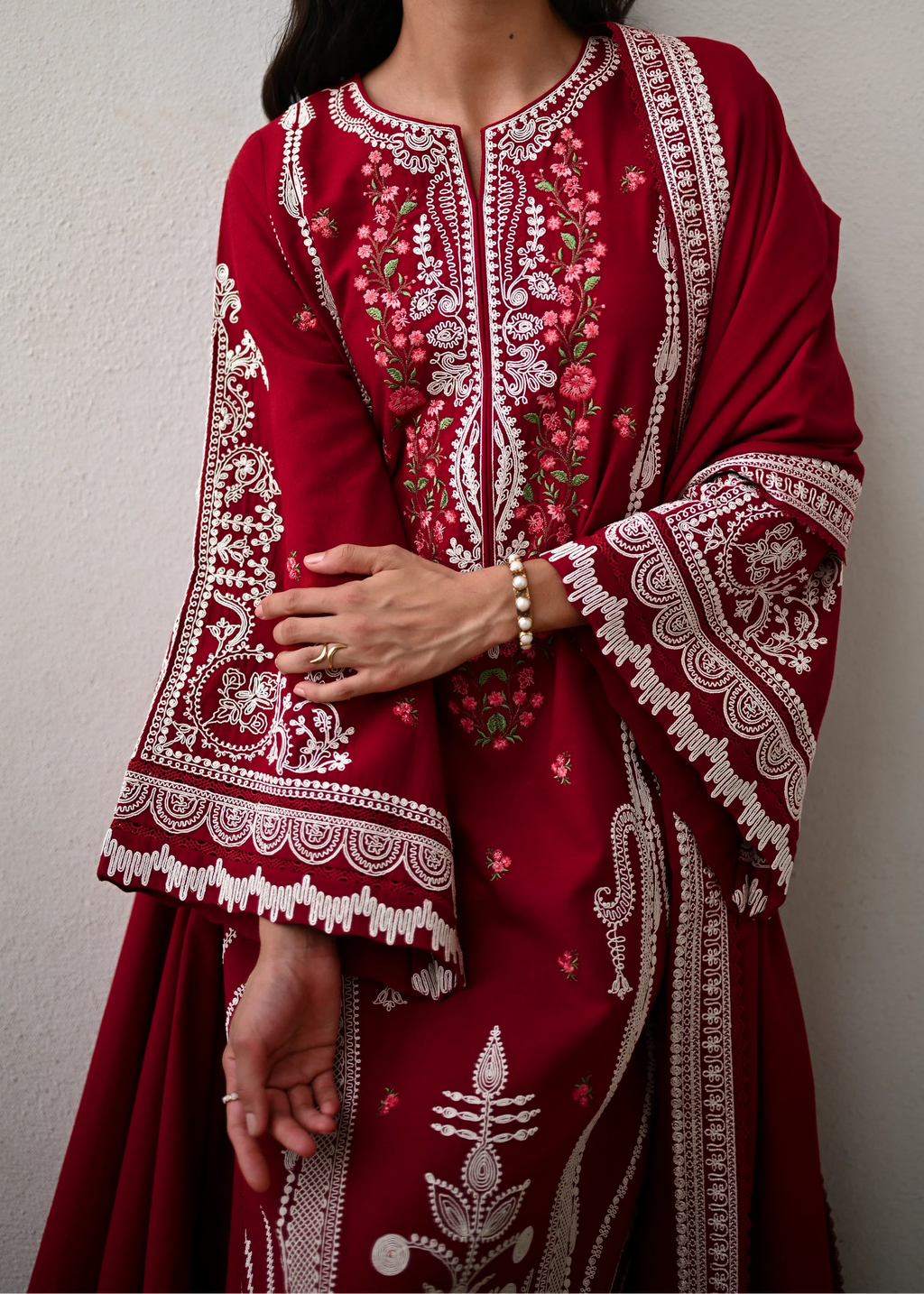 ZAIB | REDDISH | UNSTITCHED LAWN 3PC (SYT-478)