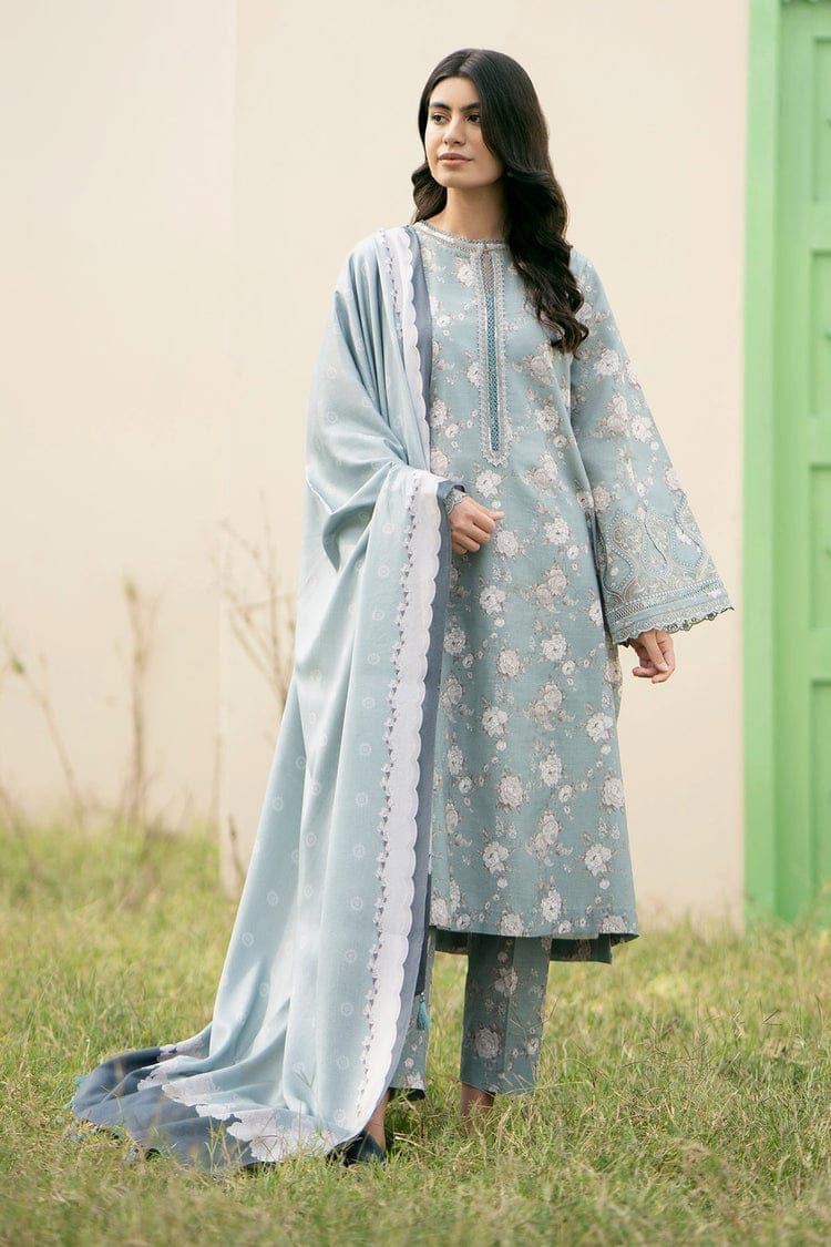 BAROUQE-3PC KARANDI PRINTED SHIRT WITH KARANDI PRINTED DUPATTA AND TROUSER