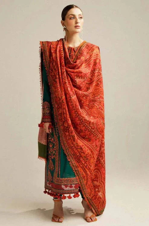 HUSSAIN REHAR | BOTTLE GREEN | UNSTITCHED LAWN 3PC