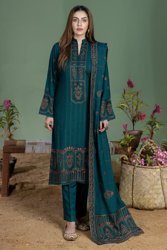 NOOR E FAJAR WINTER UNSTITCHED DHANAK 3PC WITH DHANAK EMBROIDERED SHAWL