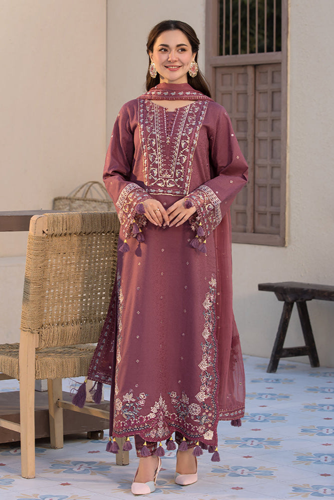 ALLY’S  Unstitched Dhanak 3PC With Embroidered Shawl