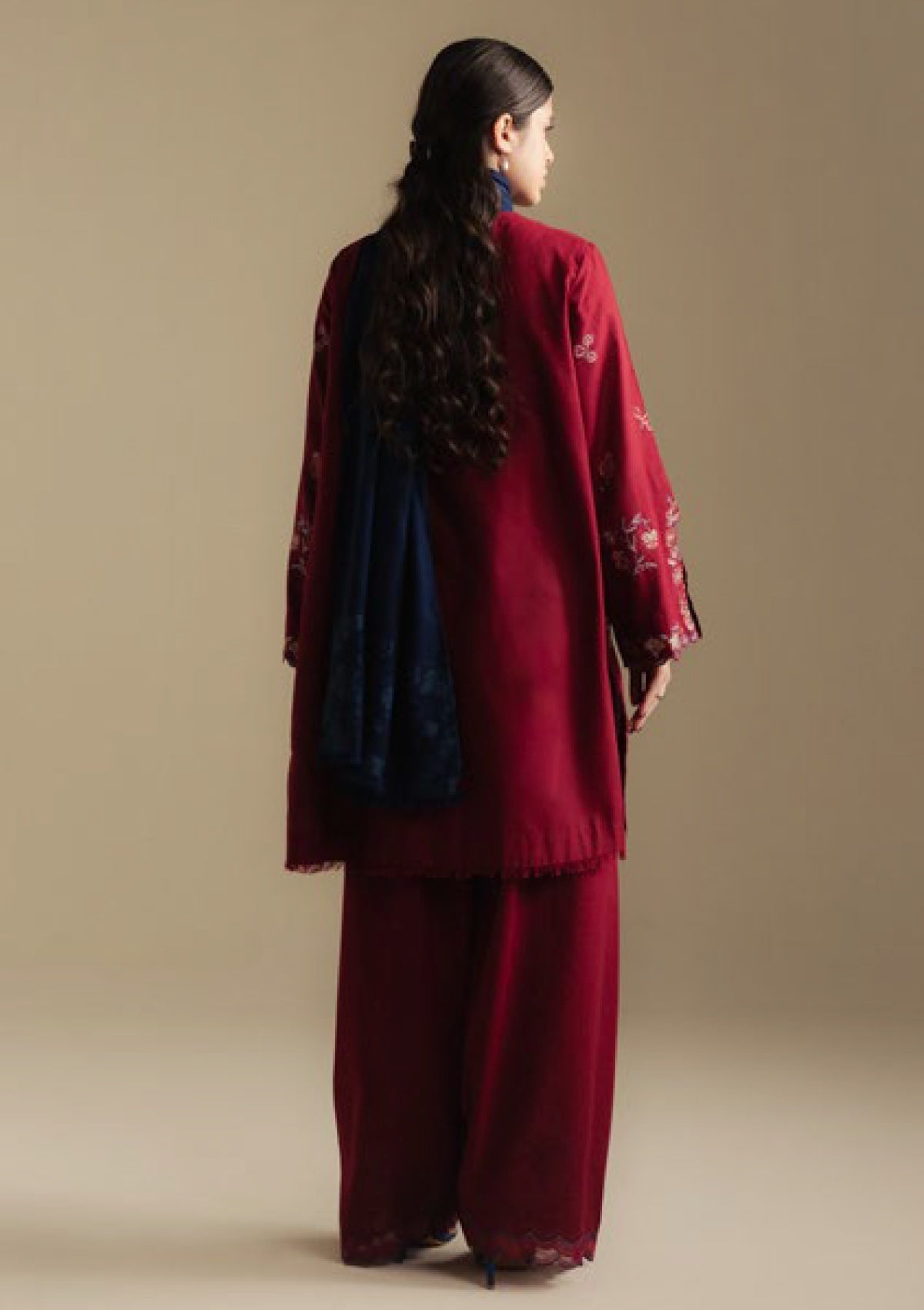 COCO BY ZARA SHAHJAHAN LUXURY UNSTITCHED WINTER DHANAK EMBROIDERED 3PC WITH WOOL PRINTED SHAWL (SYT-217)