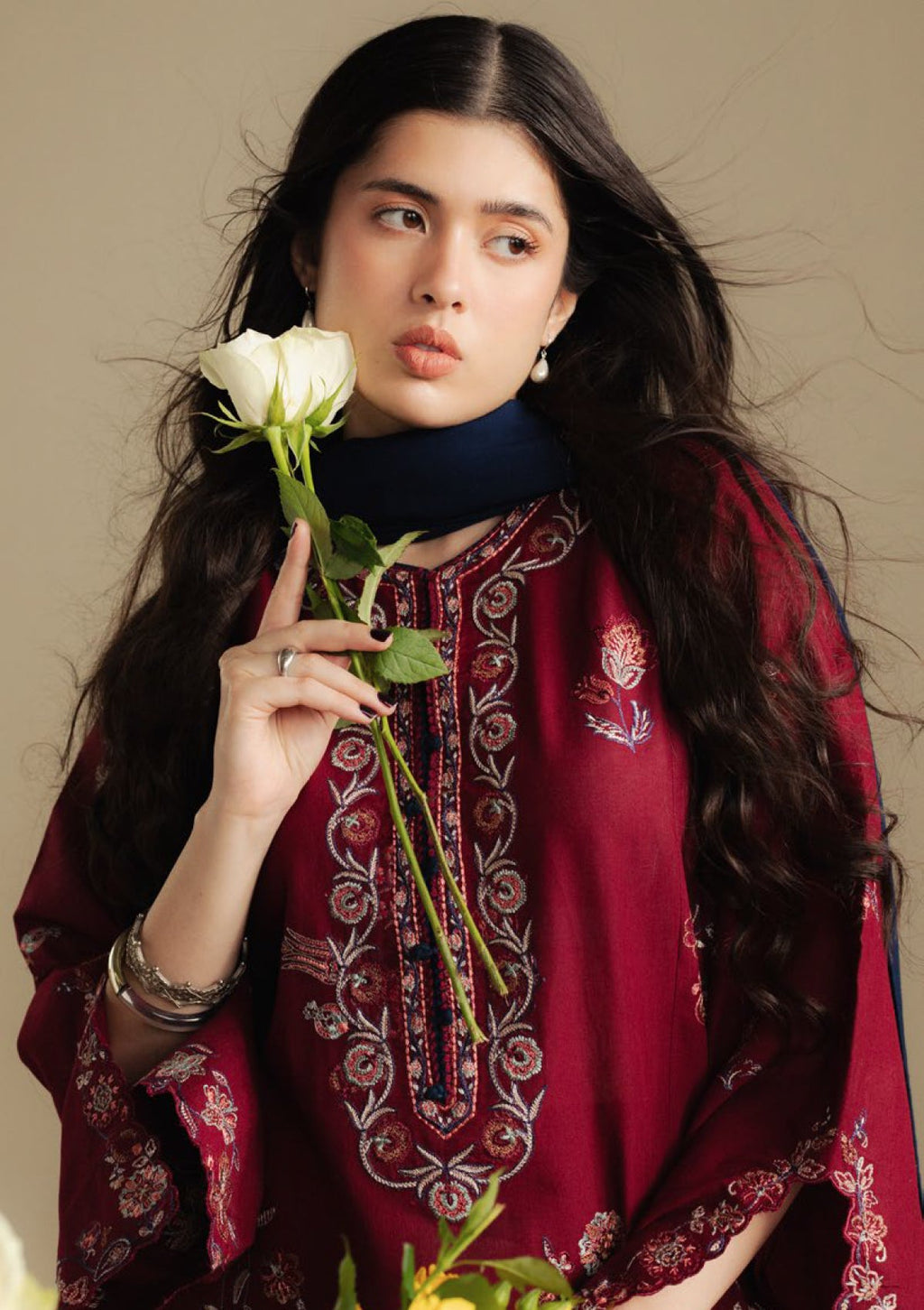 COCO BY ZARA SHAHJAHAN LUXURY UNSTITCHED WINTER DHANAK EMBROIDERED 3PC WITH WOOL PRINTED SHAWL (SYT-217)