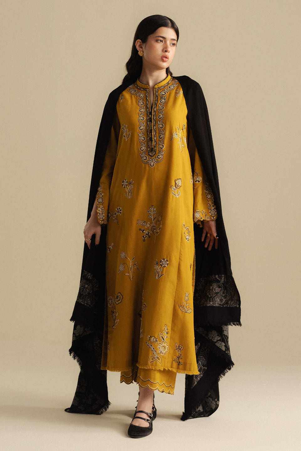 COCO BY ZARA SHAHJAHAN LUXURY UNSTITCHED WINTER DHANAK EMBROIDERED 3PC WITH WOOL PRINTED SHAWL (SYT-217)
