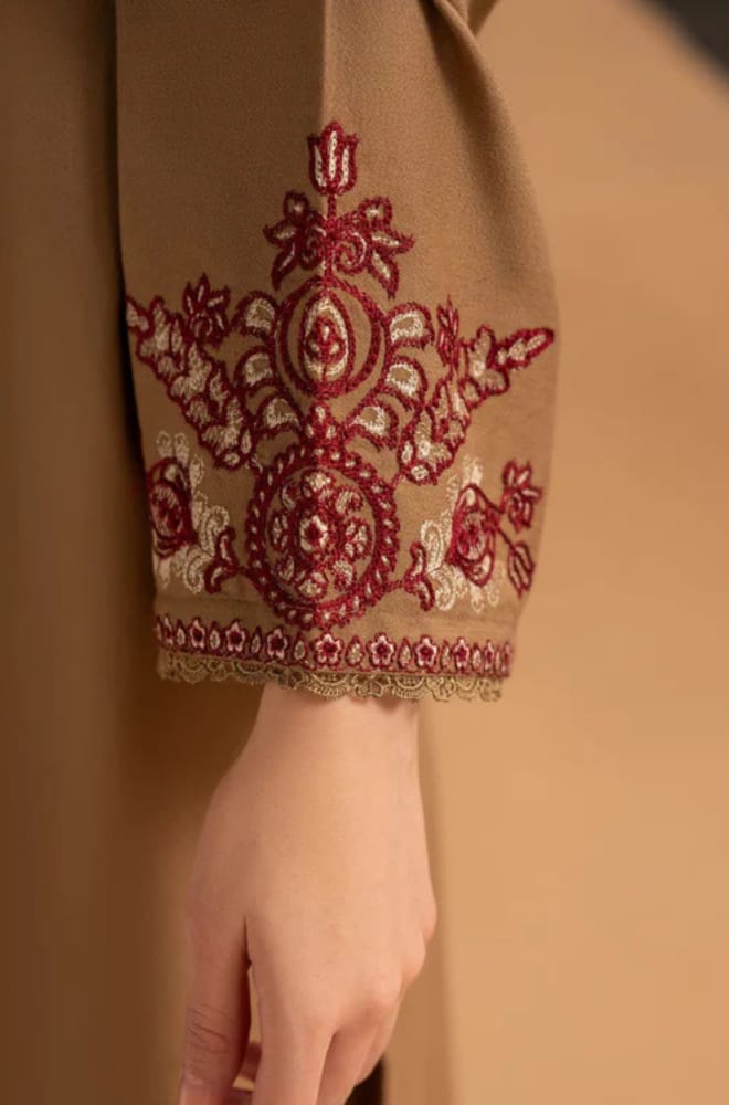 FLORENT -3PC DHANAK EMBROIDRED SHIRT WITH DHANAK HEAVY EMB SHAWL AND TROUSER (SYT-215)