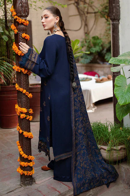 BAREEZE - 3PC DHANAK EMBROIDERED SHIRT WITH DHANAK EMBROIDERED SHAWL AND TROUSER (SYT-219)
