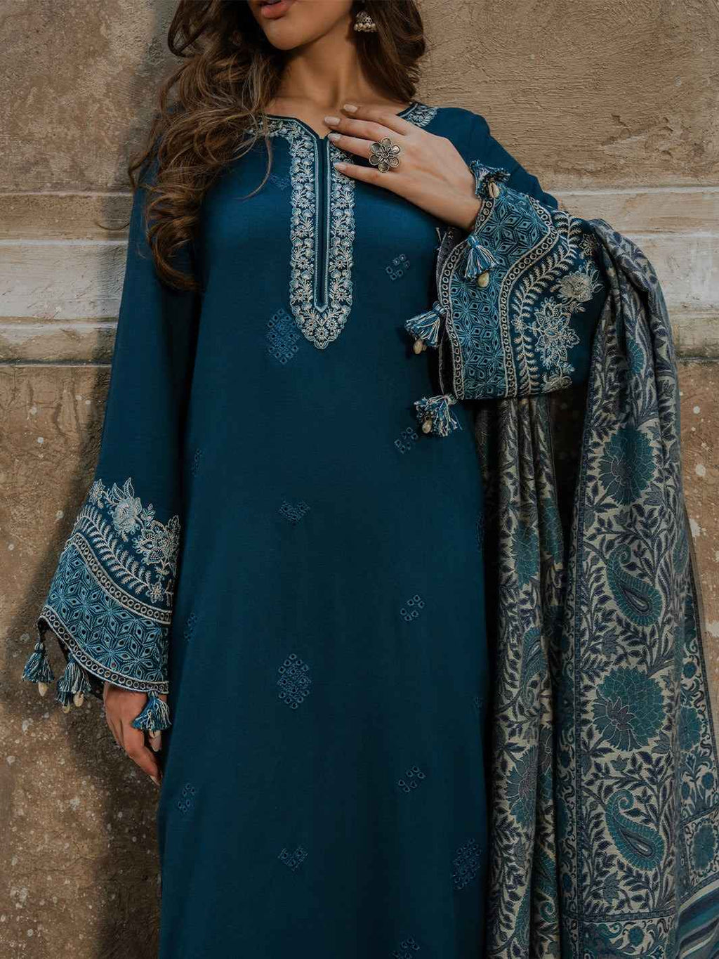 IZEL - 3 Piece Unstiched Embroidery Dhanak (SYT-223)