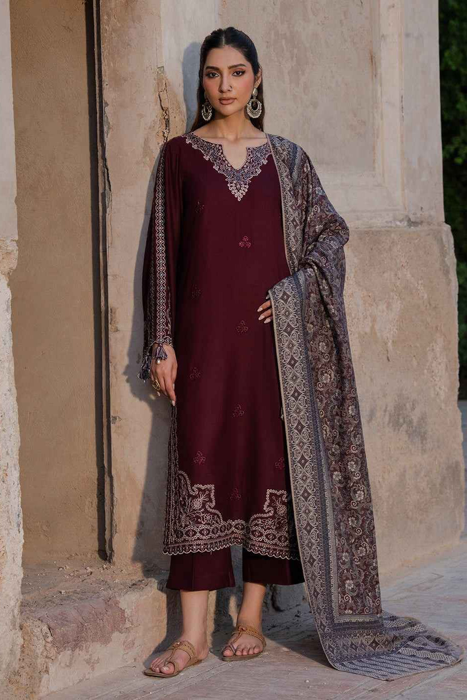IZEL - 3 Piece Unstiched Embroidery Dhanak (SYT-226)