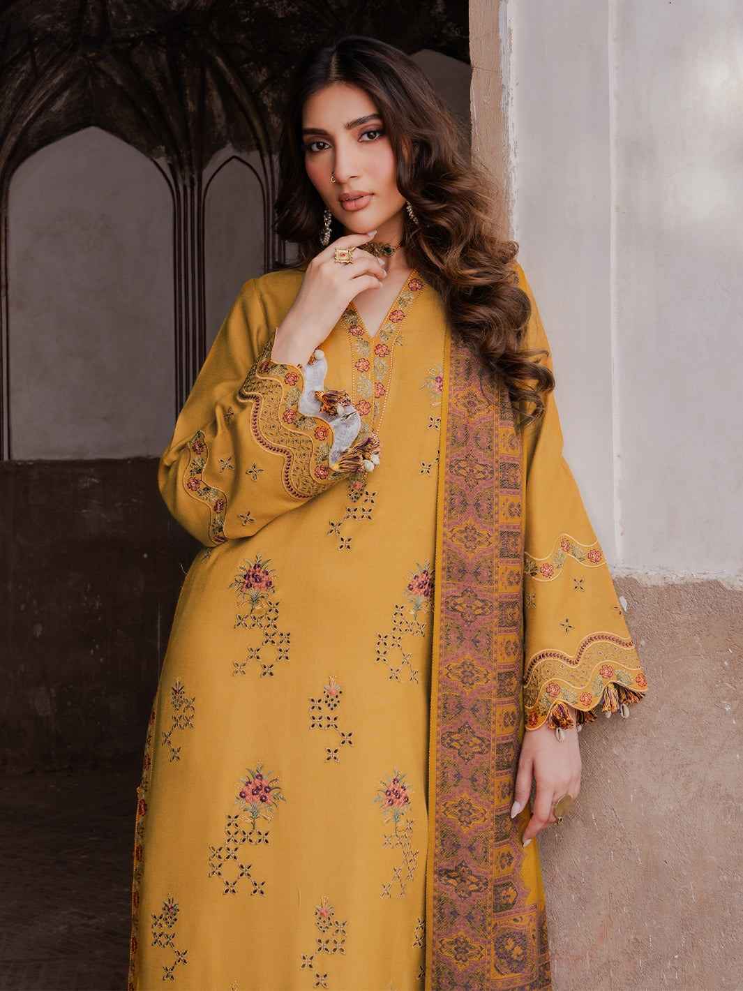 IZEL - 3 Piece Unstiched Embroidery Dhanak (SYT-227)