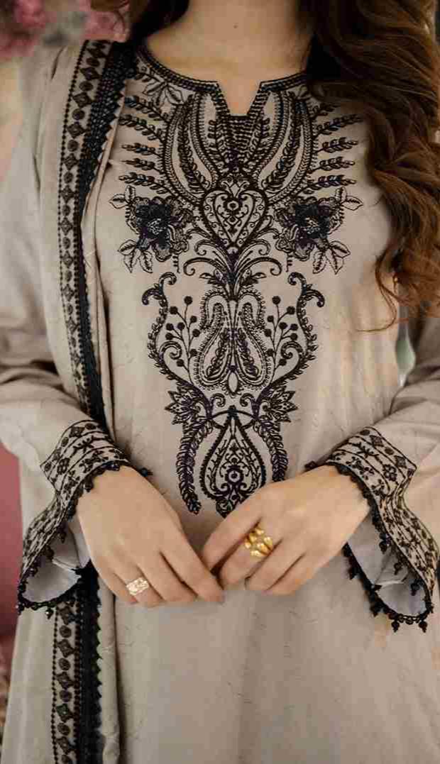 LIBAS - 3 Piece Unstiched Embroidery Dhanak (SYT-229)