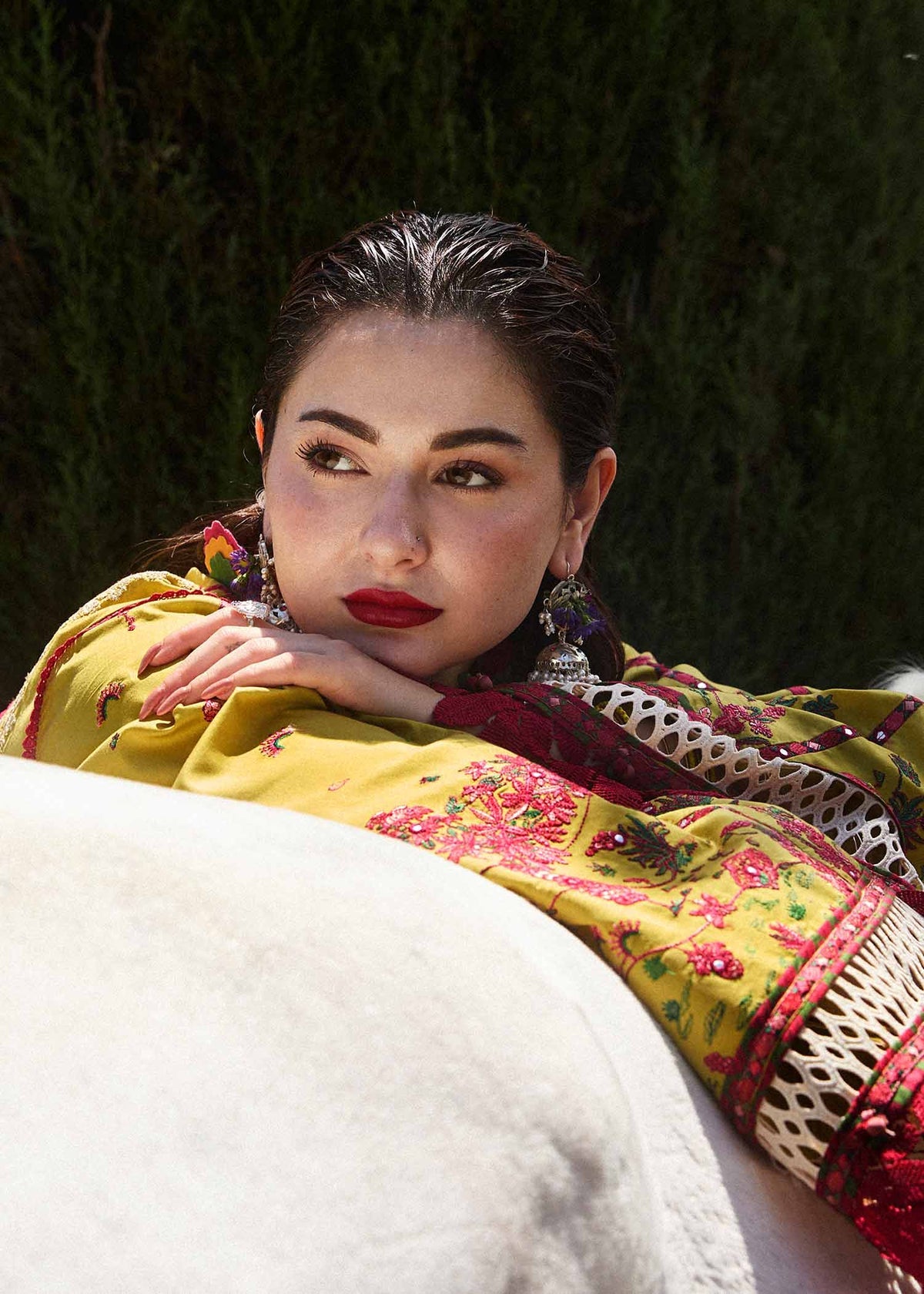 HUSSAIN REHAR - LUXURY UNSTITCHED DHANAK EMBROIDERED 3PC WITH PRINTED SHAWL (SYT-239)