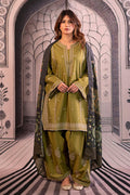 Urge - 3PC Unstitched Dhanak Embroidered Shirt with Printed Wool Shawl and Trouser