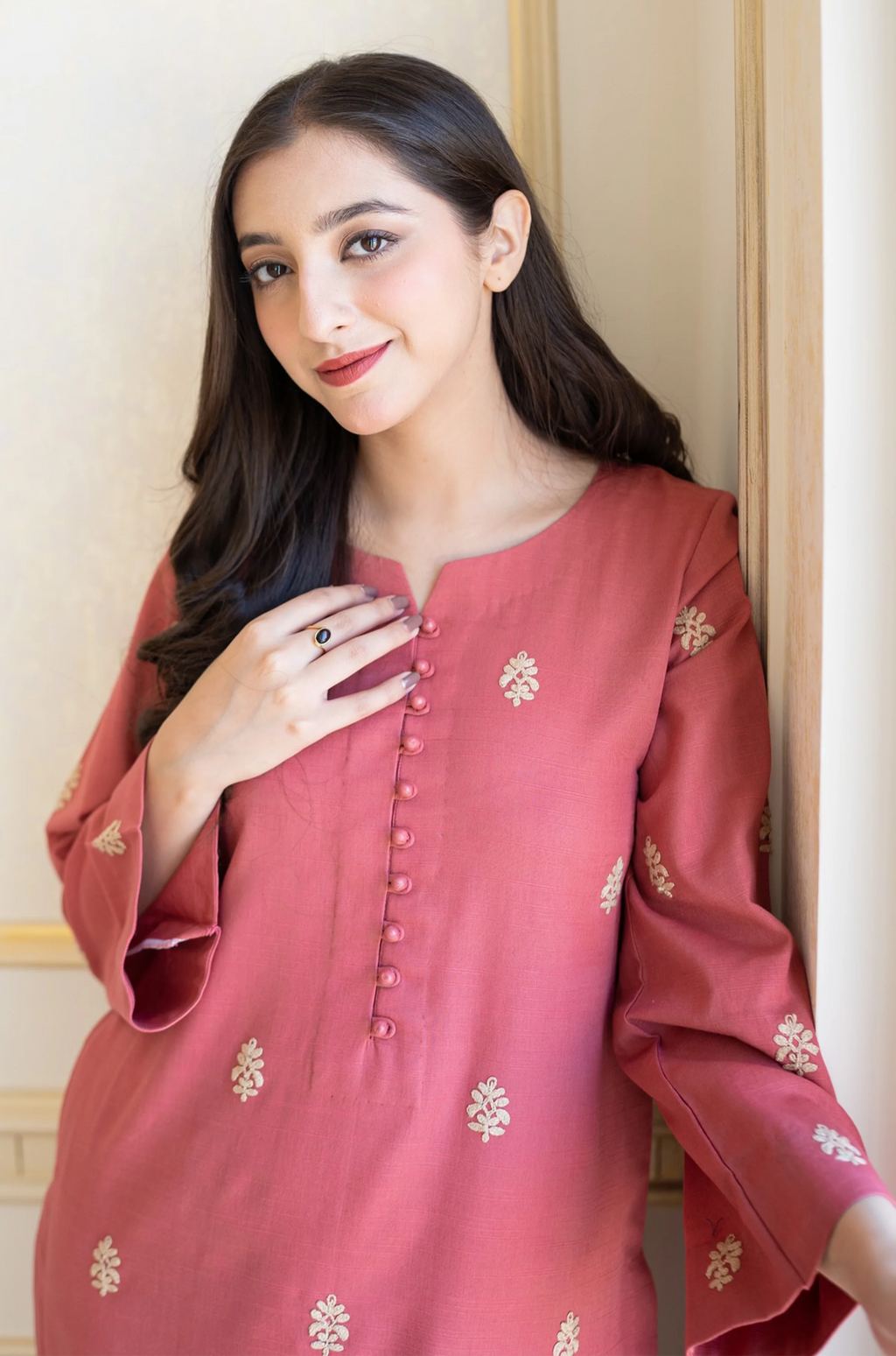 Aisling - 3PC Unstitched Dhanak Embroidered Shirt with Dhanak Shawl and Trouser