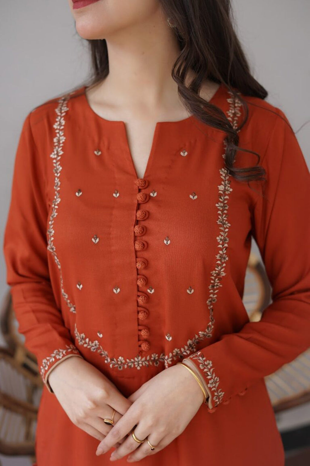 Aisling - 3PC Unstitched Dhanak Embroidered Shirt with Dhanak Shawl and Trouser