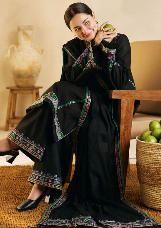 Zara Shah Jahan - 3PC Unstitched Dhanak Embroidered Shirt with Embroidered Back and Embroidered Dhanak Shawl