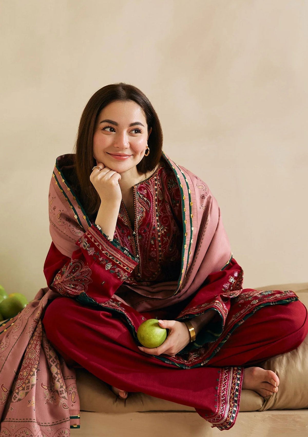 Zara Shah Jahan - 3PC Unstitched Dhanak Embroidered Shirt with Embroidered Back and Pashmina Printed Shawl