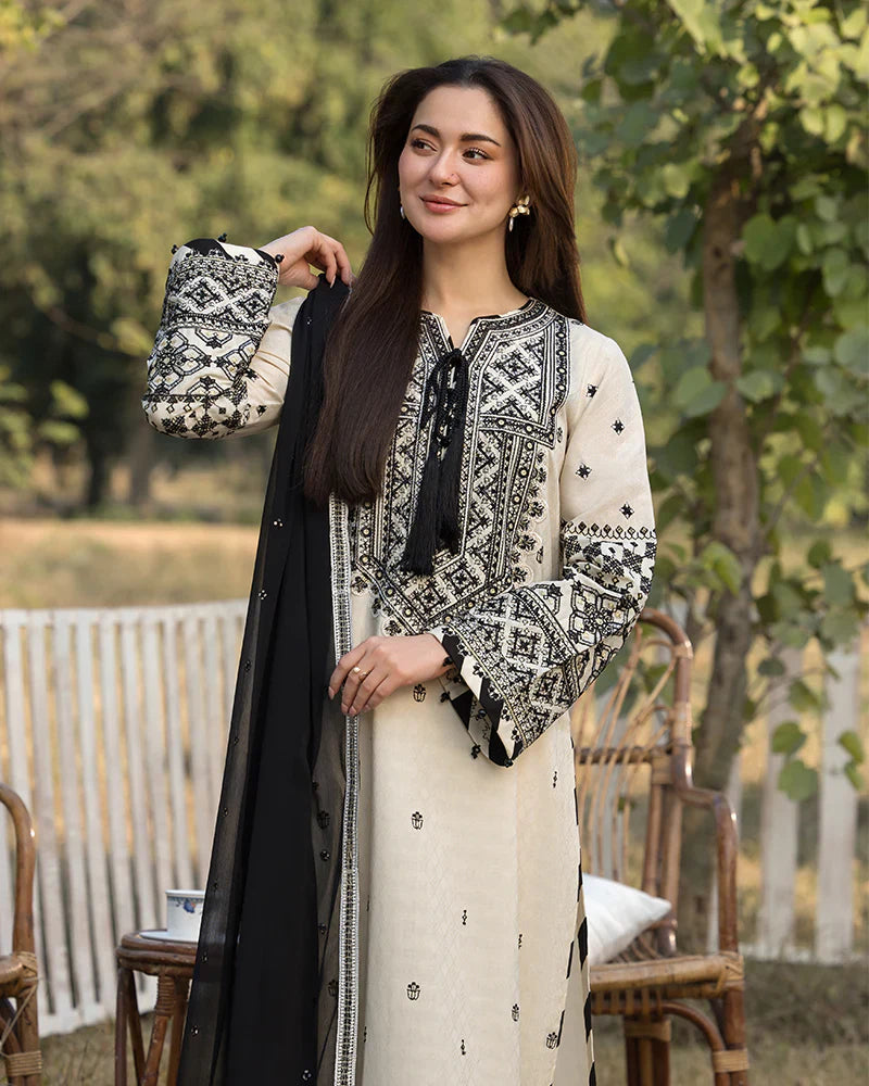 Zara Shah Jahan - 3PC Unstitched Dhanak Embroidered Shirt with Embroidered Dhanak Shawl