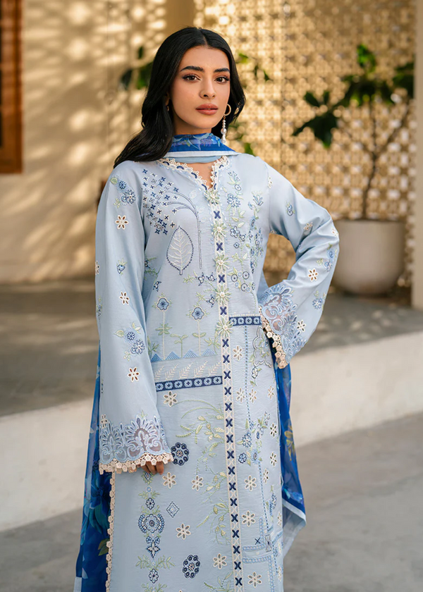 ASHIYANA BY ROHINAAZ-3PC DHANAK EMBROIDERED SHIRT WITH WOOL SHAWL & EMB TROUSER (UNSTITCHED)