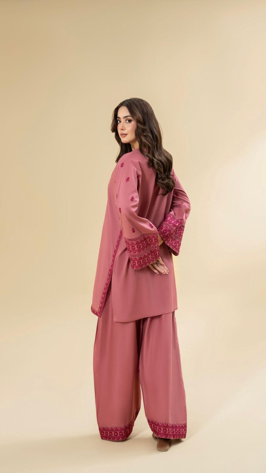 RUBY UNSTITCHED DHANAK 2PC WITH DHANAK EMBROIDERED TROUSER