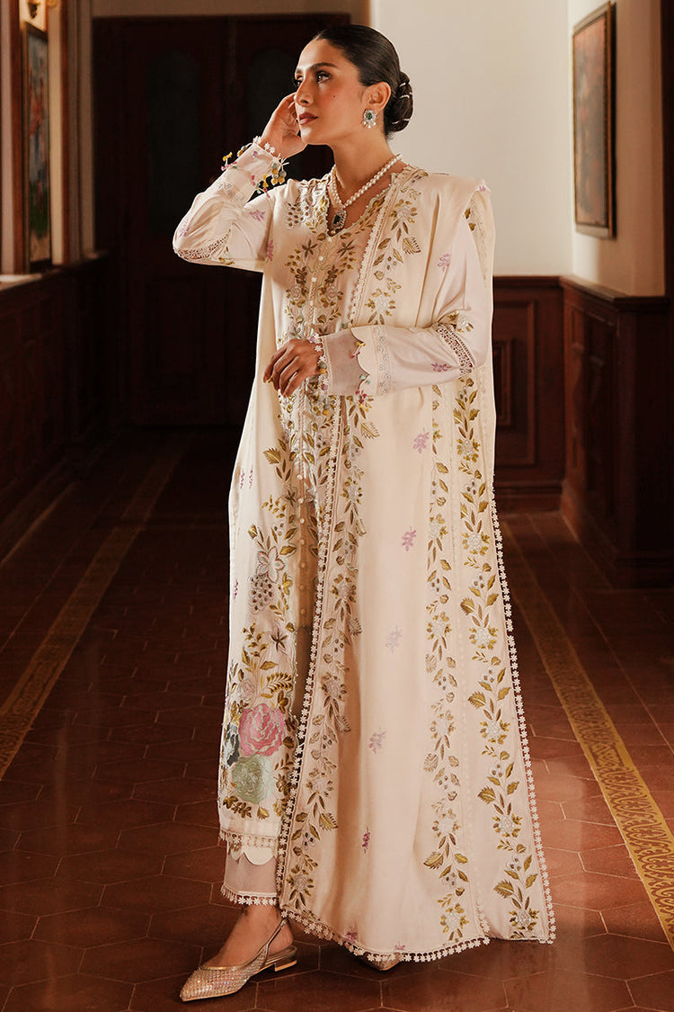 CROSS STITCH-3PC DHANAK EMBROIDERED SHIRT WITH DHANAK EMBROIDERED SHAWL AND TROUSER (SYT-125)