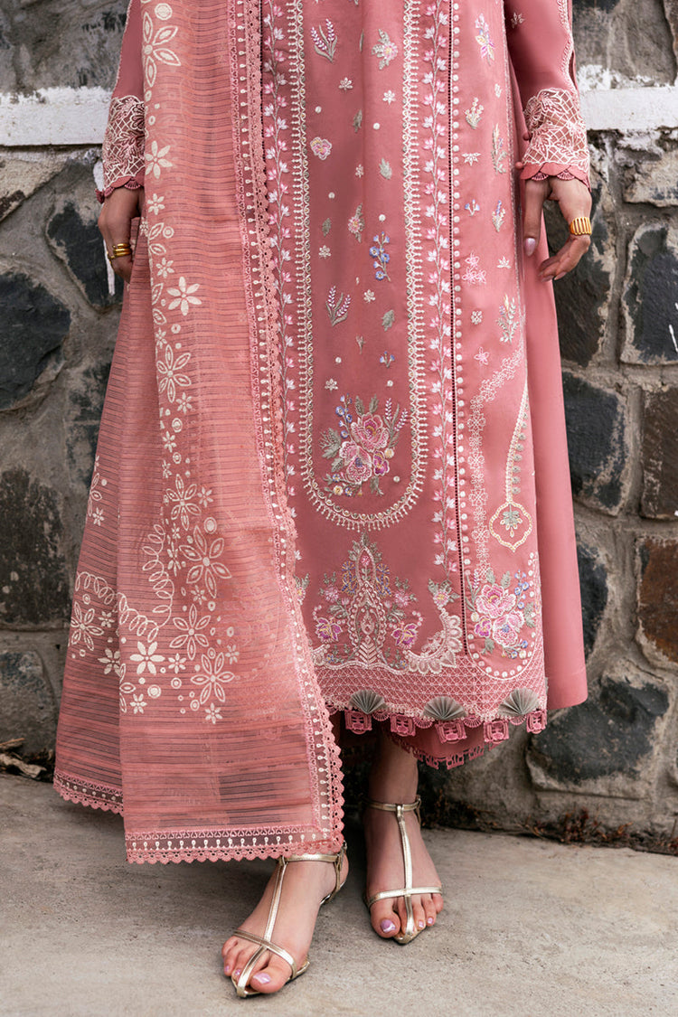 QALAMQAR-3PC DHANAK EMBROIDERED SHIRT WITH COTTON NET EMBROIDERED AND EMB TROUSER (SYT-127)