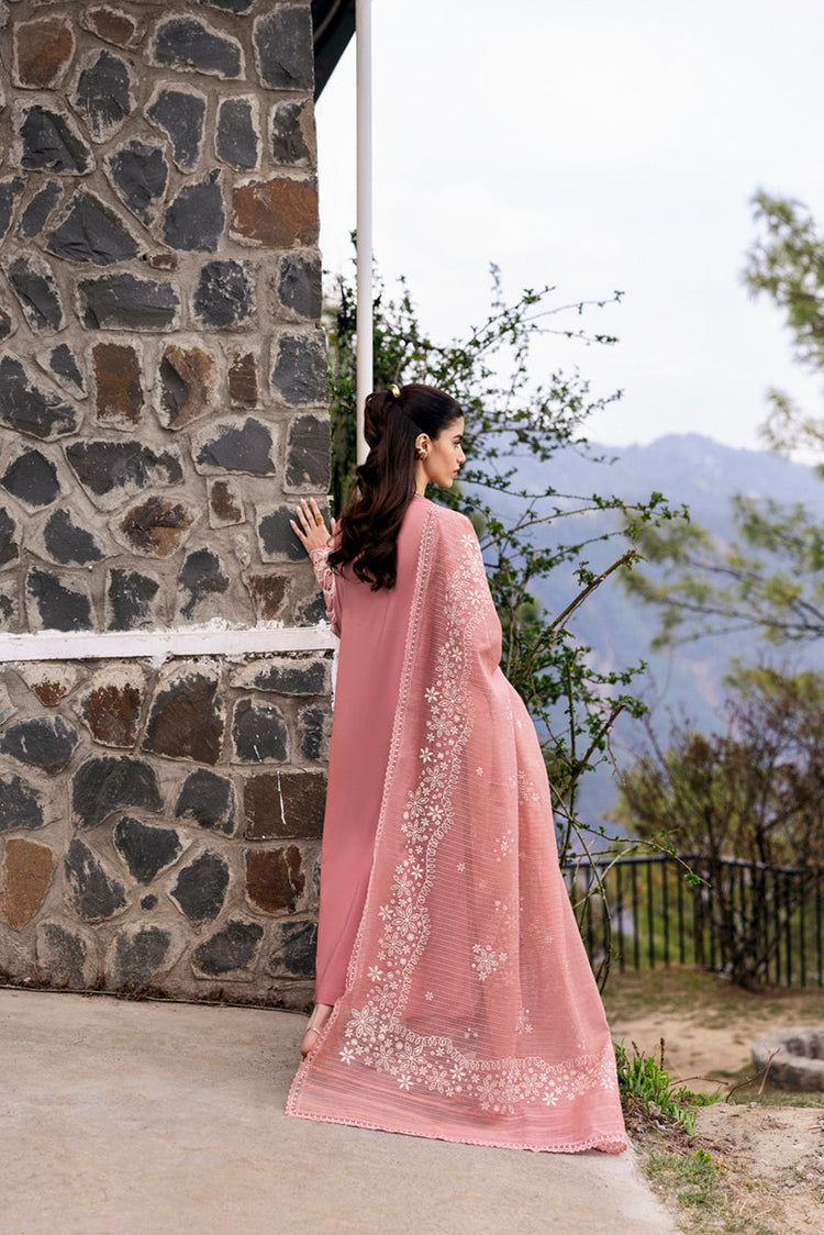 QALAMQAR-3PC DHANAK EMBROIDERED SHIRT WITH COTTON NET EMBROIDERED AND EMB TROUSER (SYT-127)