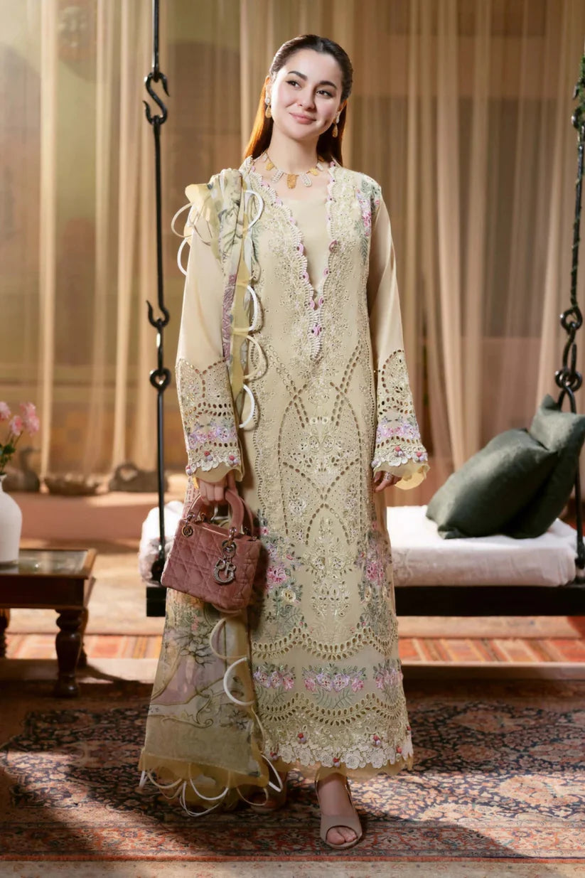 Jade - Unstitched Luxury Dhanak Chikenkari Heavy Embroidered 3PC Suit (SYT-139)