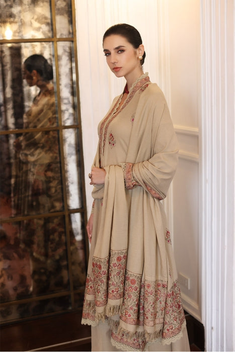 BAREEZE WINTER - DHANAK UNSTITCHED 3PC WITH HEAVY EMBROIDERED SHAWL (SYT-148)