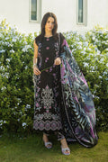MUSHQ-3PC DHANAK EMBROIDERED SHIRT WITH COURTRAI PRINTED SHAWL & TROUSER (SYT-153)
