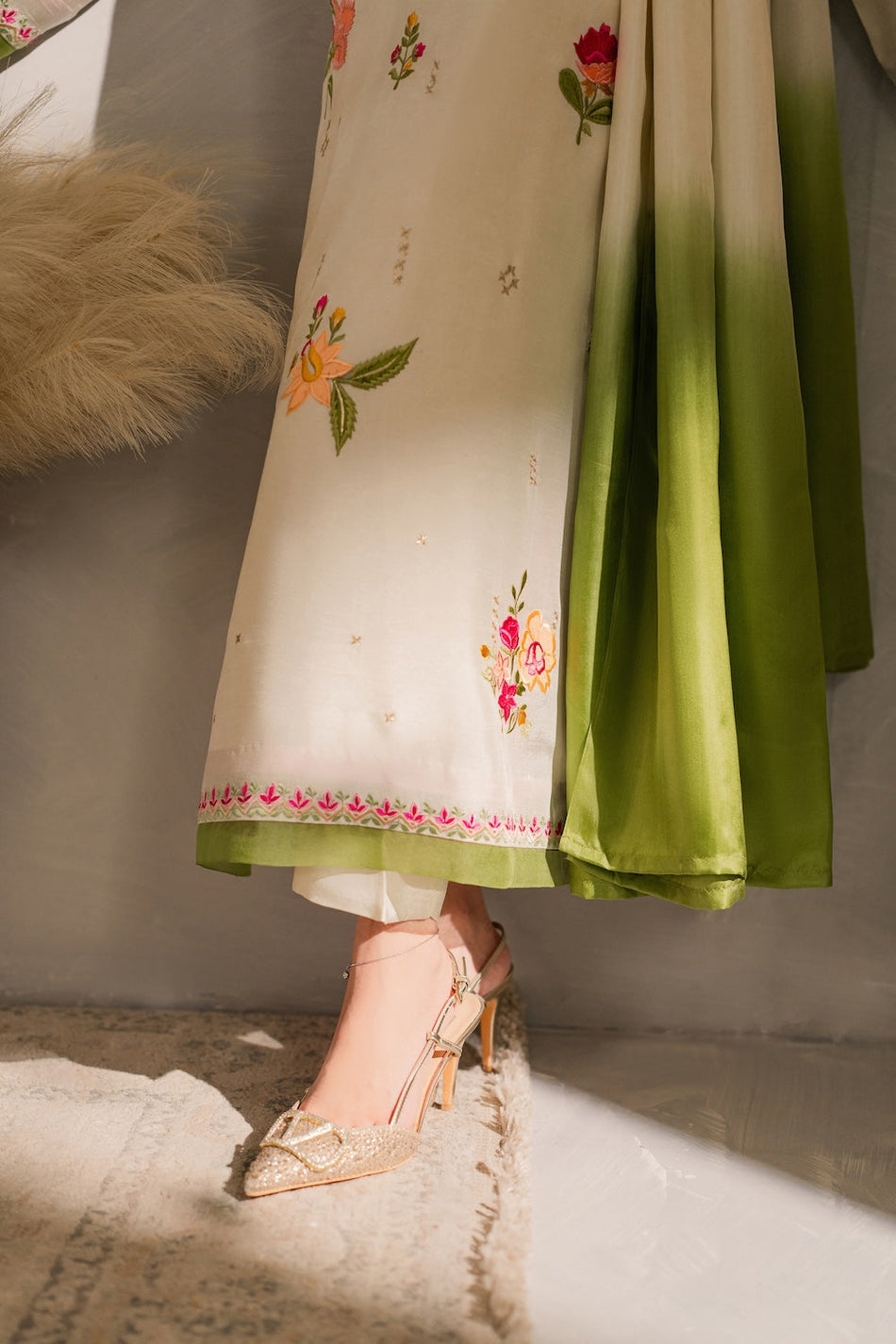 MIRANA-3PC DHANAK EMBROIDERED SHIRT WITH BAMBER CHIFFON DUPATTA AND TROUSER (SYT-156)