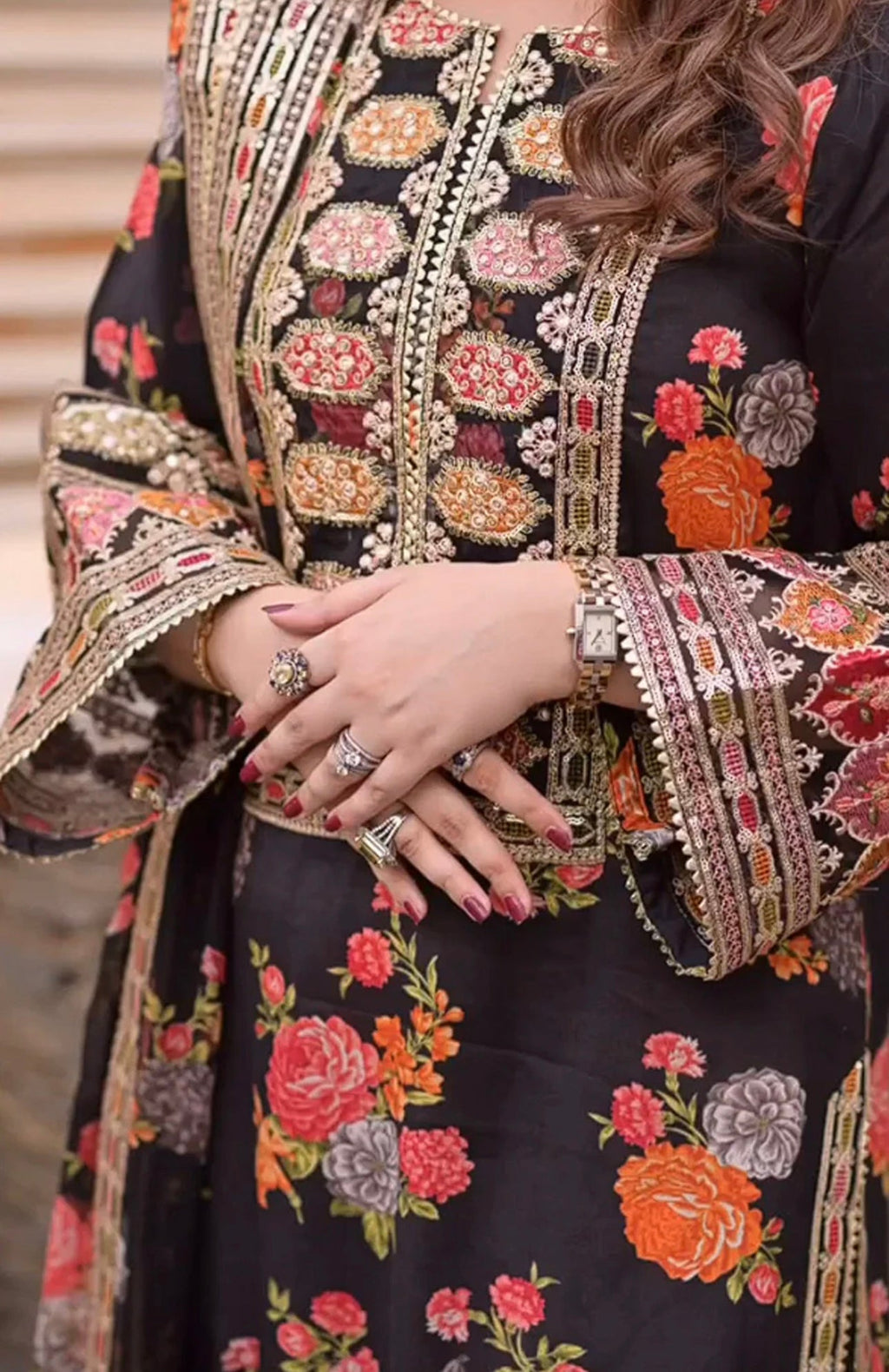 ANEELA’S UNSTITCHED SHAMOOZ SILK 3PC WITH READY TO WEAR SILK DUPATTA