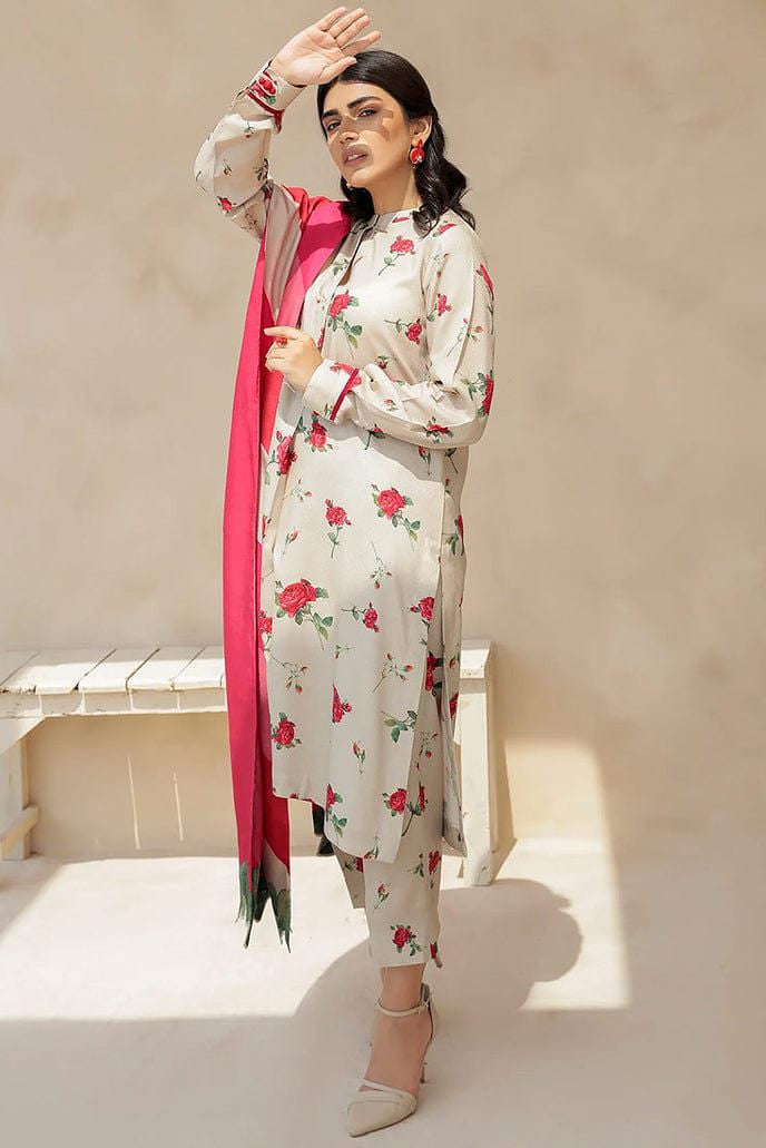 BAROUQE-3PC KARANDI PRINTED SHIRT WITH KARANDI PRINTED DUPATTA AND TROUSER