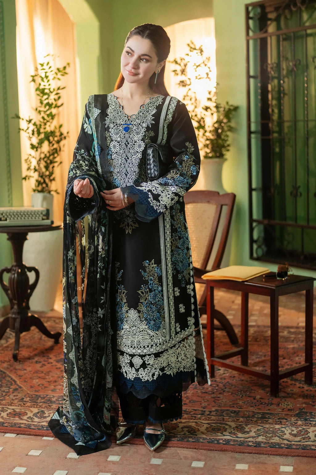 Jade - 3PC Unstitched Luxury Dhanak Heavy Embroidered 3PC Suit (SYT-195)