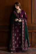 ZAIB - UNSTITCHED 3PC DHANAK EMBROIDERED SHIRT WITH DHANAK EMBROIDERED SHAWL AND TROUSER (SYT-203)