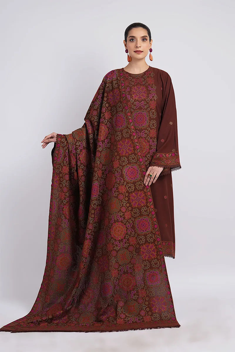 BAREEZE - UNSTITCHED 3PC DHANAK EMBROIDERED WITH DHANAK EMBROIDERED SHAWL (SYT-204)