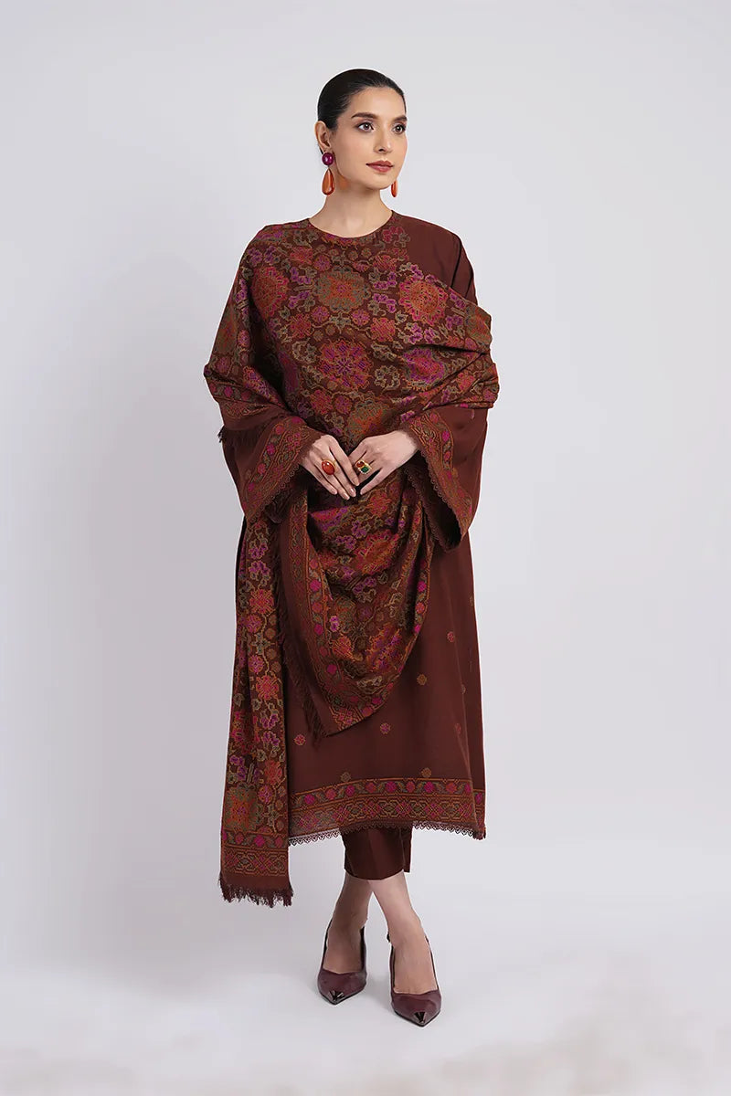 BAREEZE - UNSTITCHED 3PC DHANAK EMBROIDERED WITH DHANAK EMBROIDERED SHAWL (SYT-204)