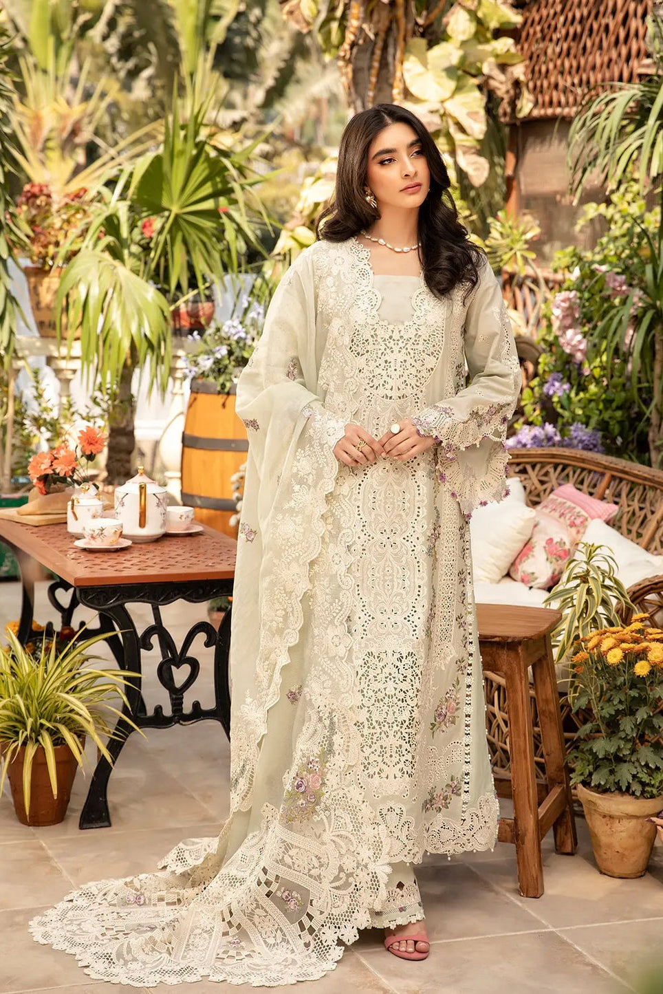 ELAF - UNSTITCHED DHANAK EMBROIDERED 3PC WITH DHANAK EMBROIDERED SHAWL (SYT-206)